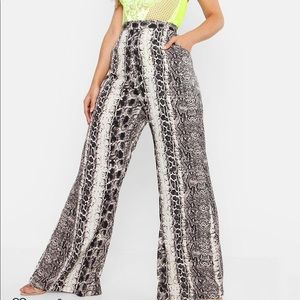 Snake print flared pants